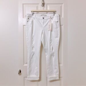 White Boyfriend Jeans Low Rise